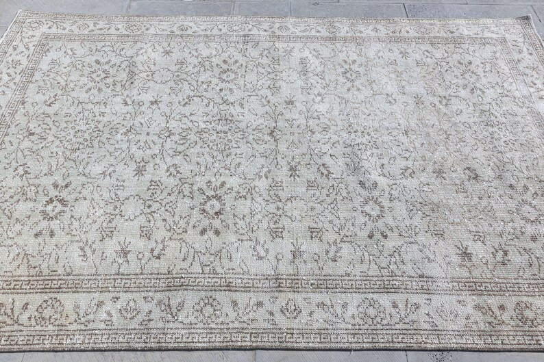 Neutral Vintage Turkish Rug, Muted Turkish Large Area Rug 5'5x9 Anatolian Rustic Rug for Living R... | Etsy (US)
