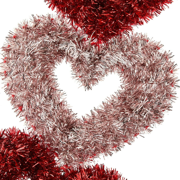 Tinsel Hearts Hanging Decoration, Red and Pink, 19", Valentine's Day by Way To Celebrate | Walmart (US)