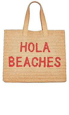 BTB Los Angeles Hola Beaches Tote in Sand & Red from Revolve.com | Revolve Clothing (Global)