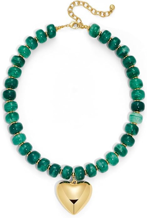 WOWORAMA Chunky Heart Necklaces for Women Colorful Resin Beaded Choker Necklace Gold Puffy Heart ... | Amazon (US)