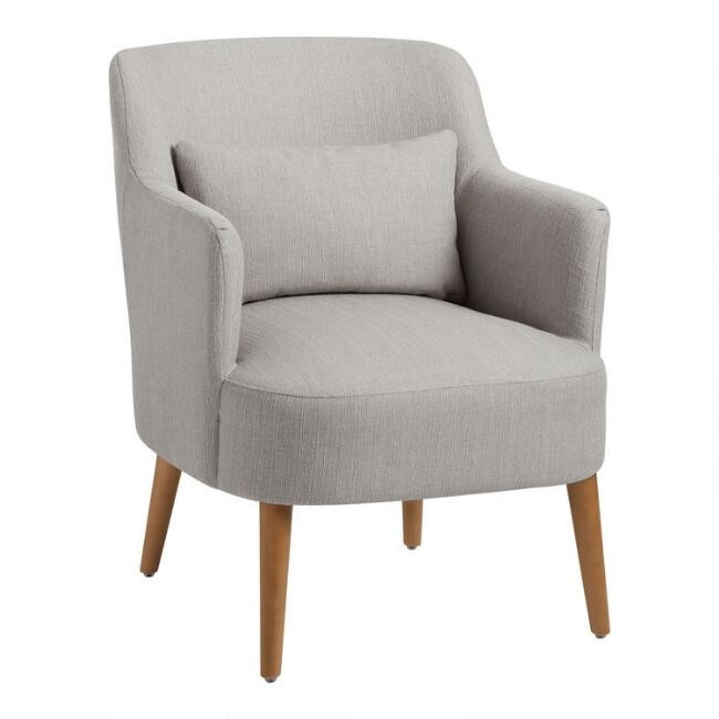 Modern Emery Upholstered Chair with Pillow | World Market