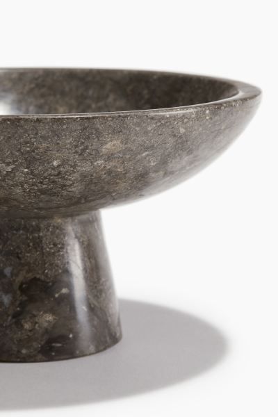 Marble Pedestal Bowl - Gray/marble-patterned - Home All | H&M US | H&M (US + CA)