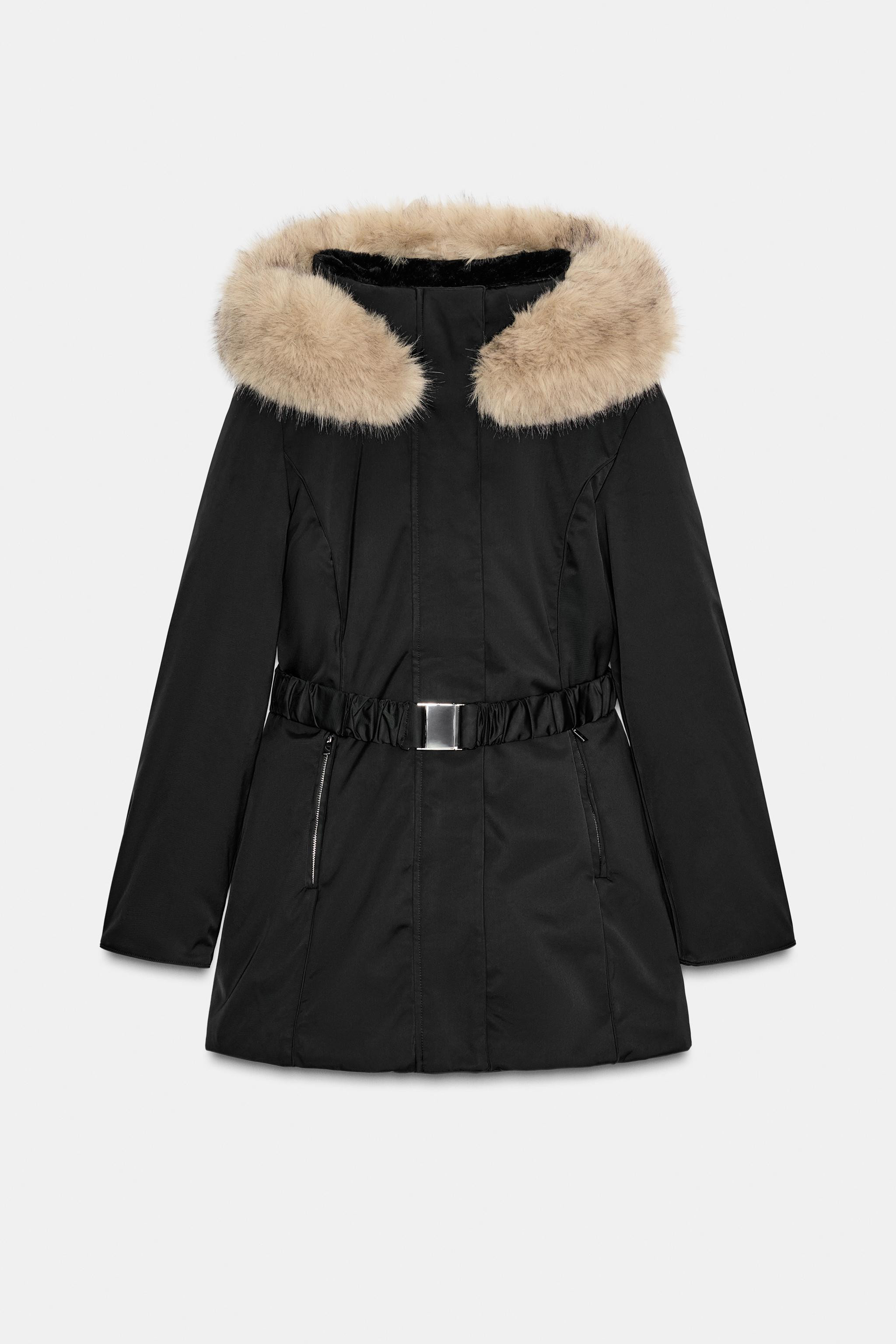 WATER AND WIND PROTECTION FUR-EFFECT PUFFER ANORAK | Zara US