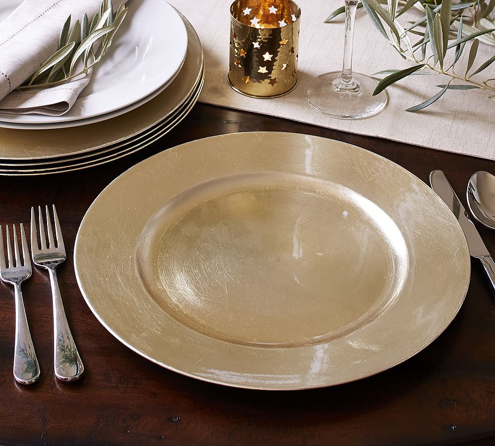 Caterer's Box Gilt Charger Plates - Set of 12 | Pottery Barn (US)
