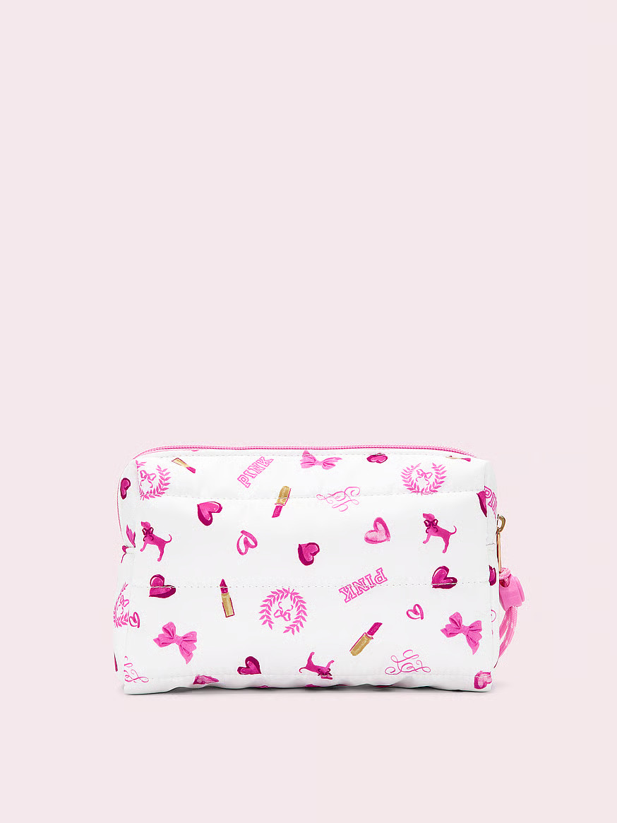 Buy PINK x LoveShackFancy Makeup Bag, Vs White Bisous - Order Cosmetic Cases online - PINK US | Victoria's Secret (US / CA )