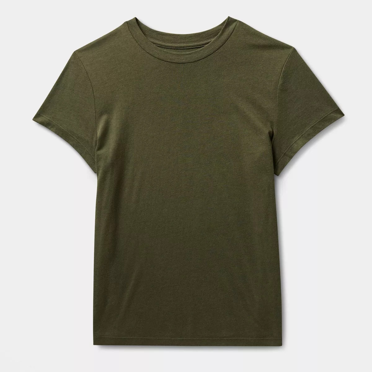 Women's Short Sleeve Perfect T-Shirt - A New Day\u2122 Olive Green L | Target