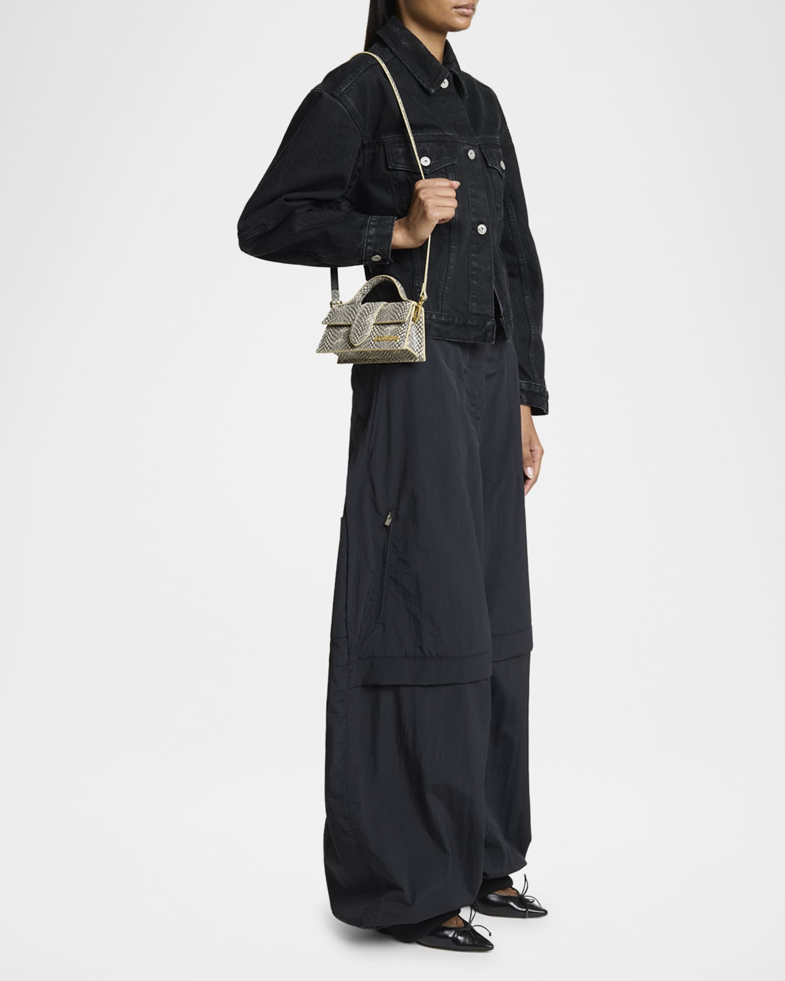 Le Bambino Snakeskin Leather Crossbody Bag | Neiman Marcus