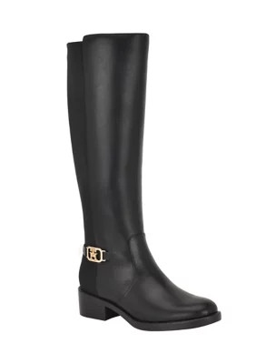 Tommy Hilfiger Imaliz Women's Side Zip Ornamented Riding Boot, Black, 9.5M | Belk