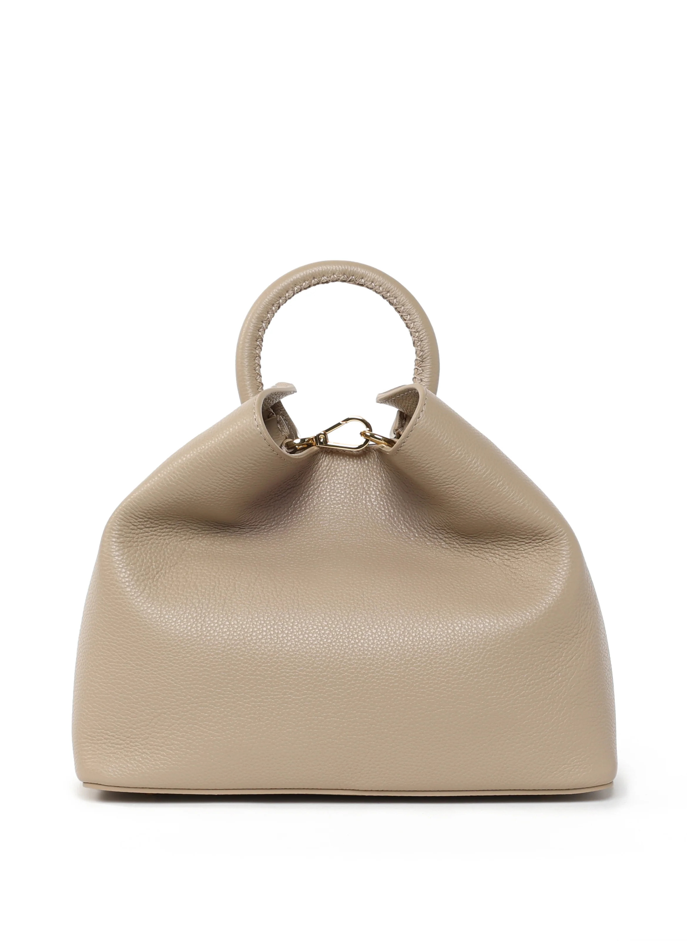 Raisin Pebbled Leather Taupe | Elleme