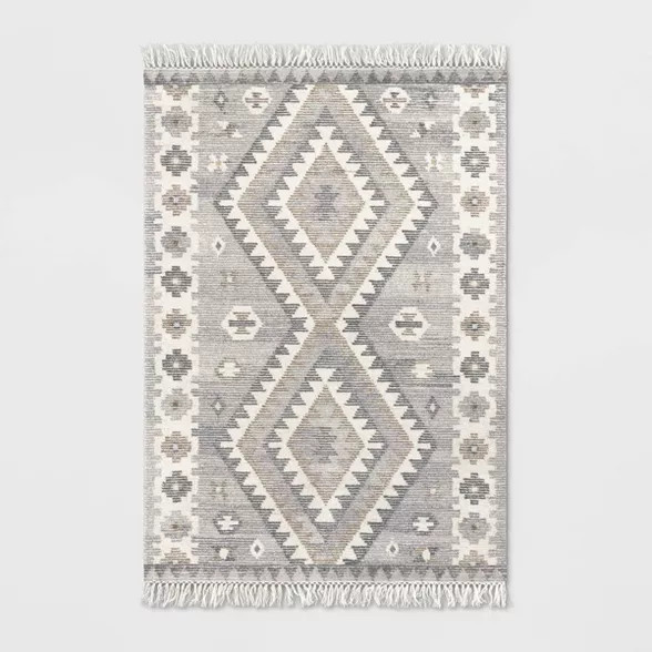 Sedwick Geometric Medallion Hand Tufted Wool Rug Cream - Threshold™ | Target