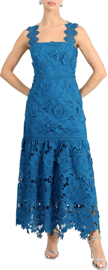 Adelyn Rae Karia Drop Waist Lace Midi Dress | Nordstrom | Nordstrom