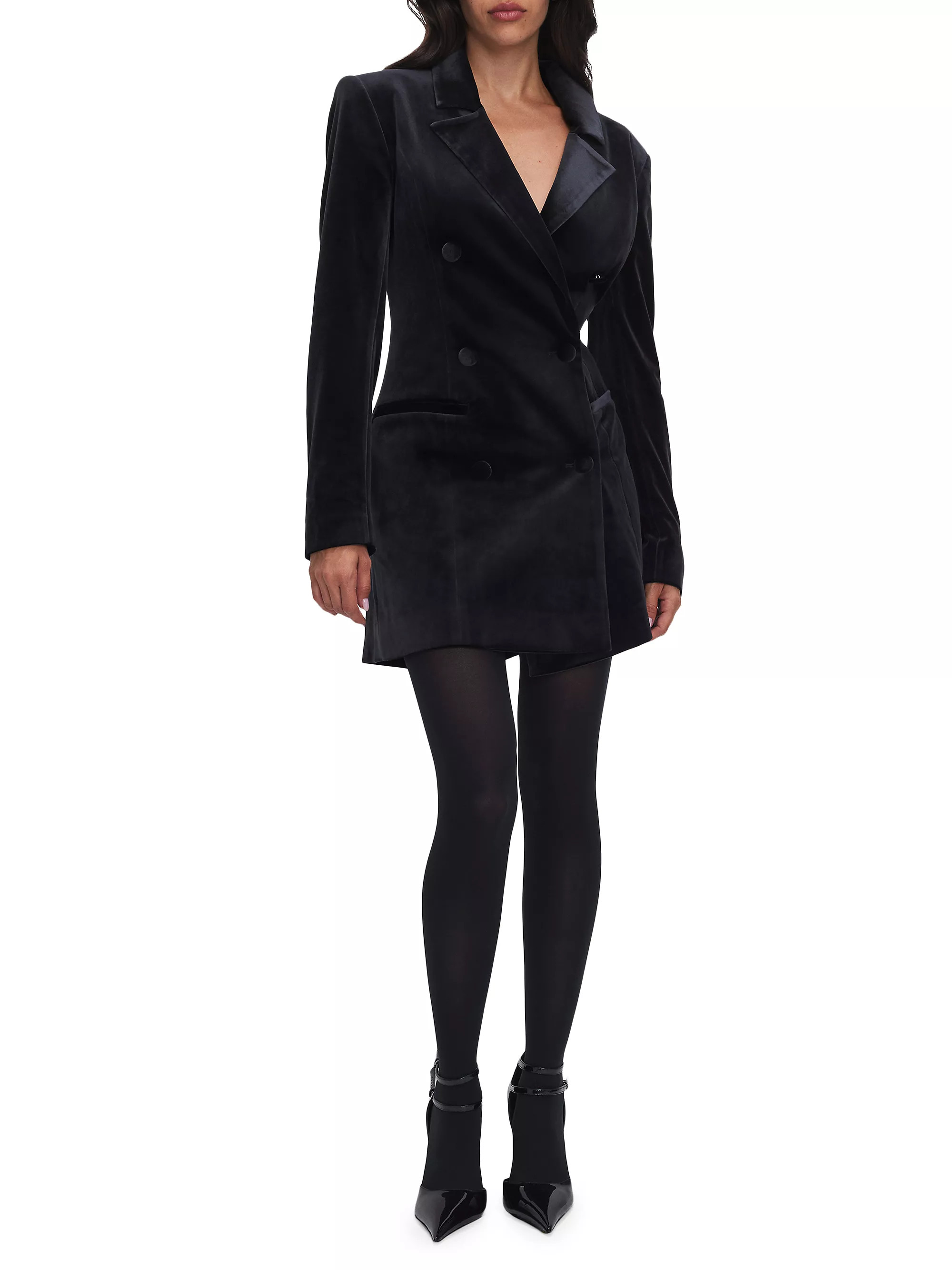 Good AmericanVelvet Executive Blazer Dress | Saks Fifth Avenue