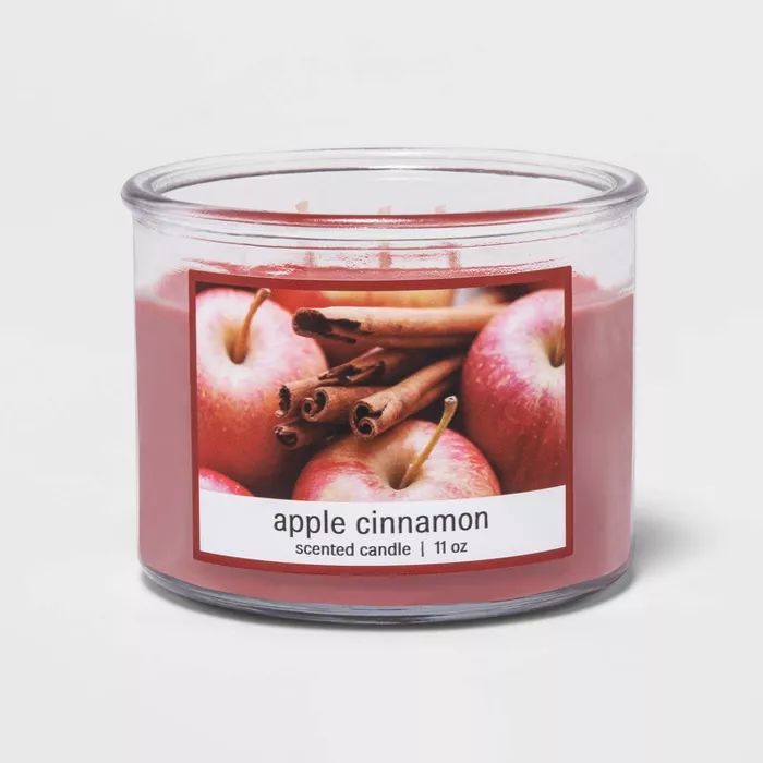 11oz Glass Jar 3-Wick Apple Cinnamon Candle | Target