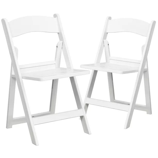 EMMA + OLIVER Polypropylene Folding Chair (2 Pack), White | Walmart (US)