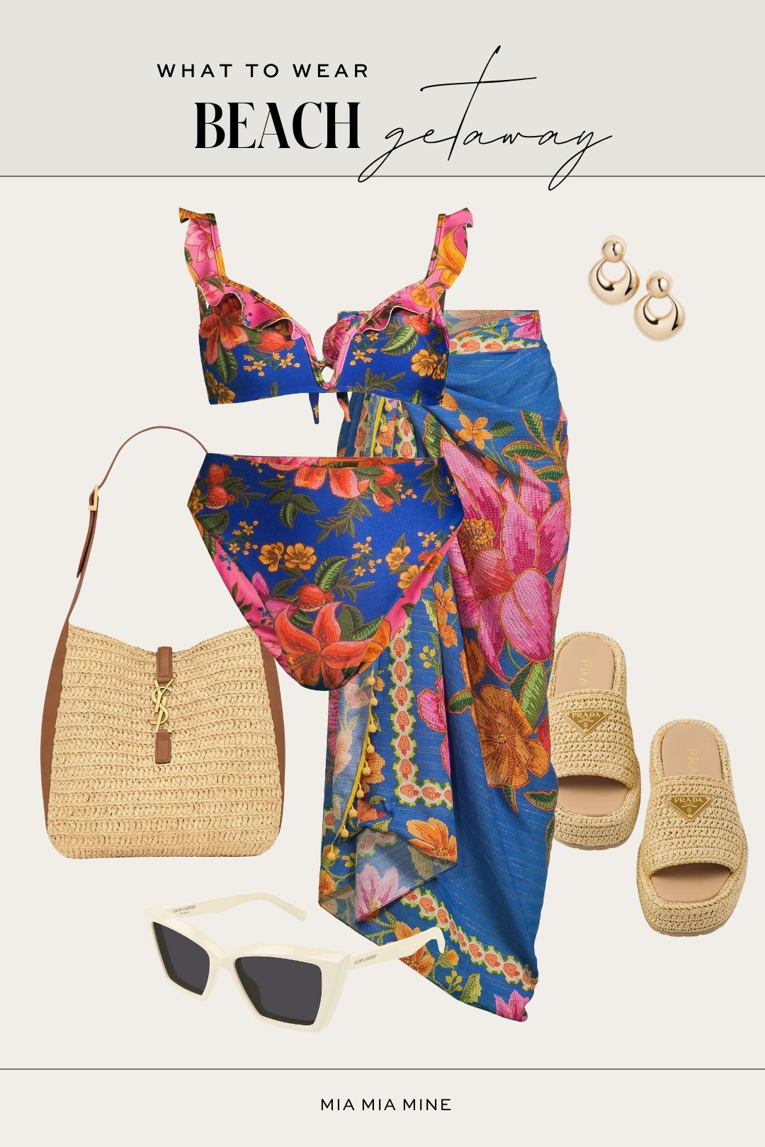 Summer vacation outfit
Farm Rio blue floral bikini
Farm Rio swimsuit coverup
Prada raffia slides 
Saint Laurent woven tote 
Saint Laurent sunglasses 


#LTKSwim #LTKTravel #LTKStyleTip