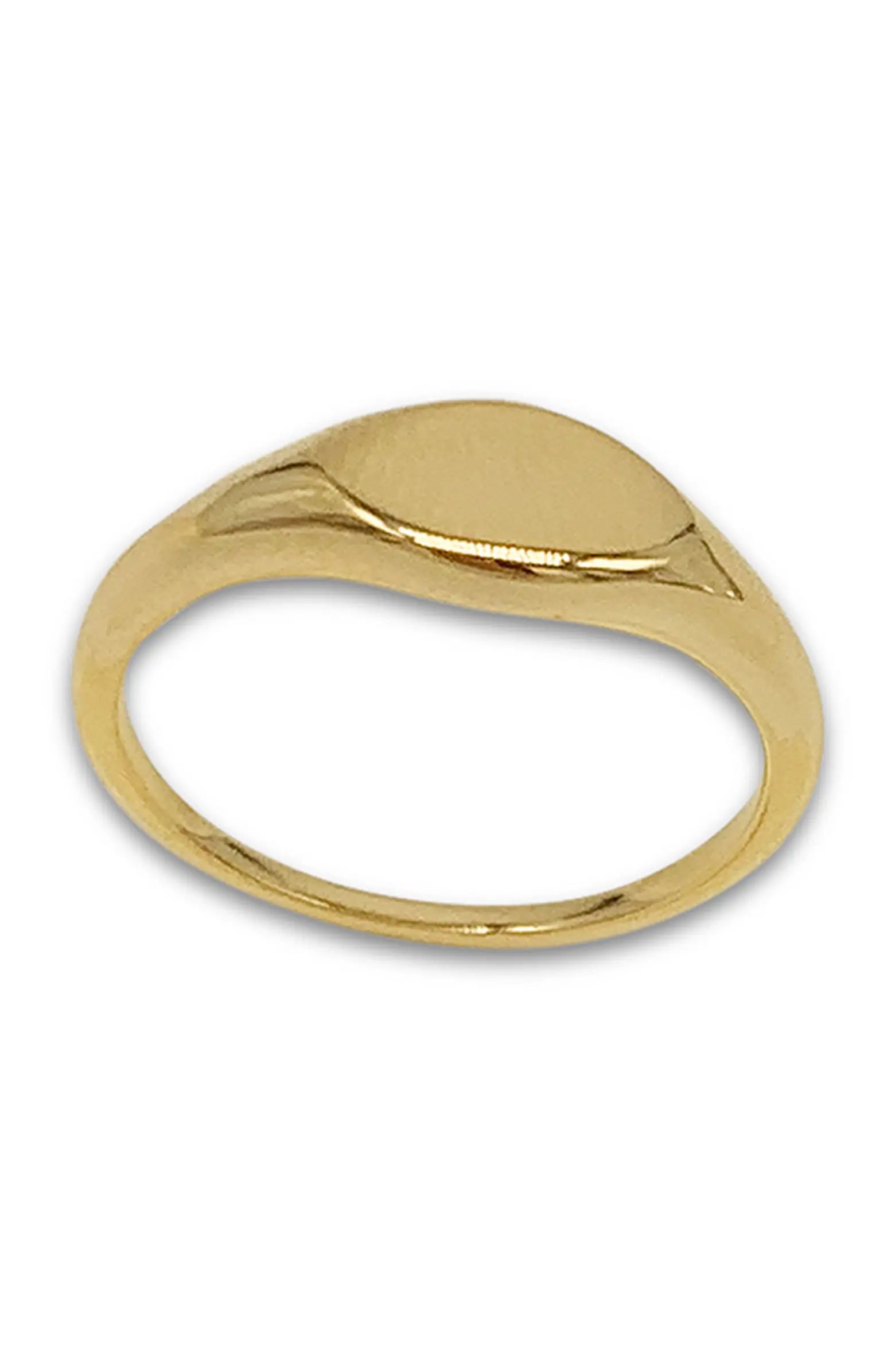 14K Yellow Gold Plated Signet Ring | Nordstrom Rack