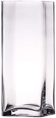 Diamond Star Glass Vase for Flowers, 12 inch Tall Sqaure Vases Decorative Centerpiece for Home Decor | Amazon (US)