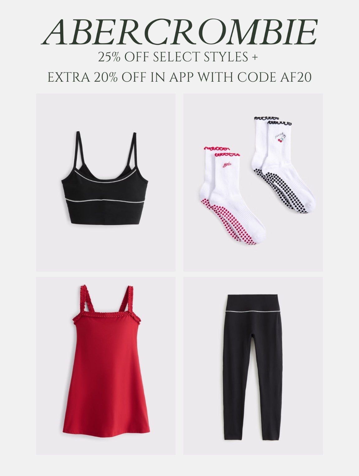 [3/2/26] final hours to shop @abercrombie  sale!! Linking favorites |

 *Offer valid in stores and online 2/26/2026-3/2/2026 in US/CA. Offer applies to select styles as indicated. Online price reflects discount.

*Offer valid in the app only 2/26/2026-3/2/2026 in US/CA. Exclusions apply as indicated. Discount reflects in cart to applicable merchandise with promo code.