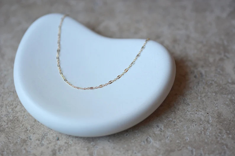 Lace Necklace Gold Filled Necklace Custom Length Necklace Everyday Jewelry Gold Chain Simple Chai... | Etsy (US)