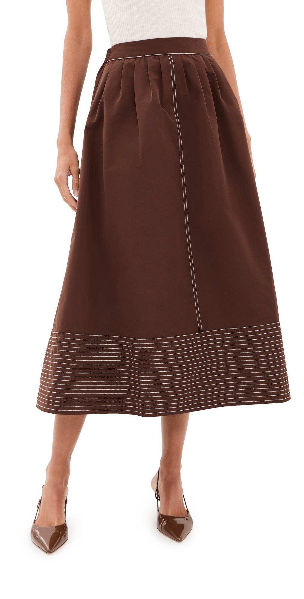 Rosie Assoulin Paneled Hem Skirt Chocolate M | Shopbop