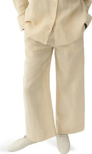 MANGO Straight Leg Linen Blend Pants | Nordstrom | Nordstrom