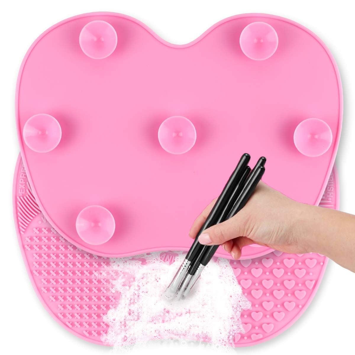 Ranphykx Silicon Makeup Brush Cleaning Mat Makeup Brush Cleaner 9x6.6 inch Big Size Pad Cosmetic ... | Amazon (US)