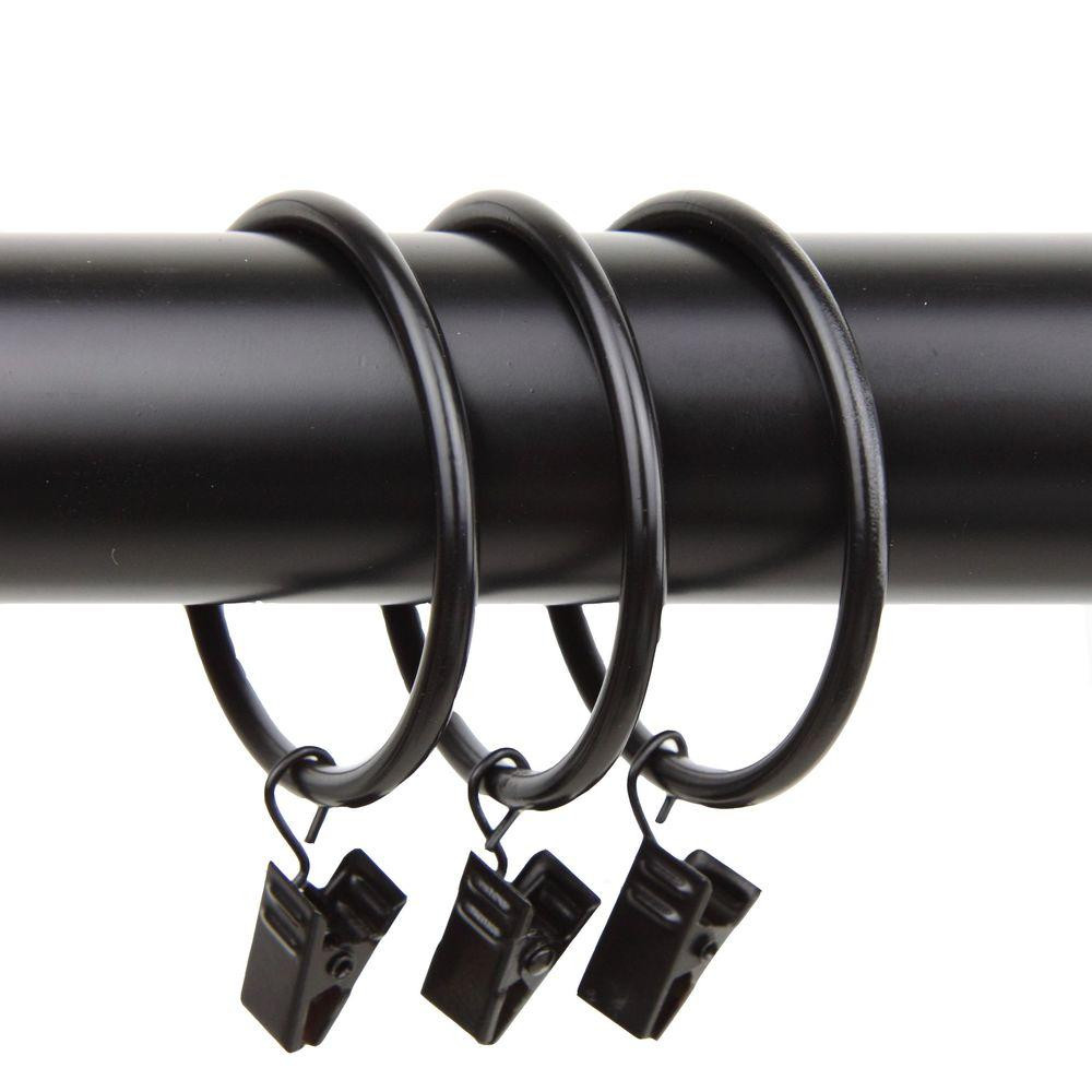 2 in. Decorative Rings in Black with Clips (Set of 10) | The Home Depot