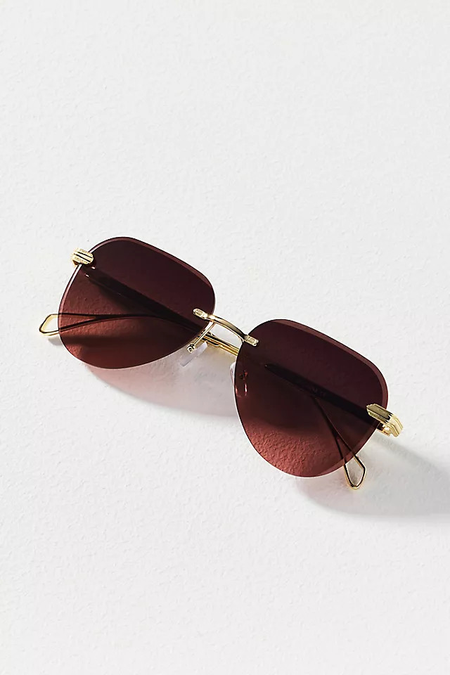 Frameless Ombre Aviator Sunglasses | Anthropologie (US)