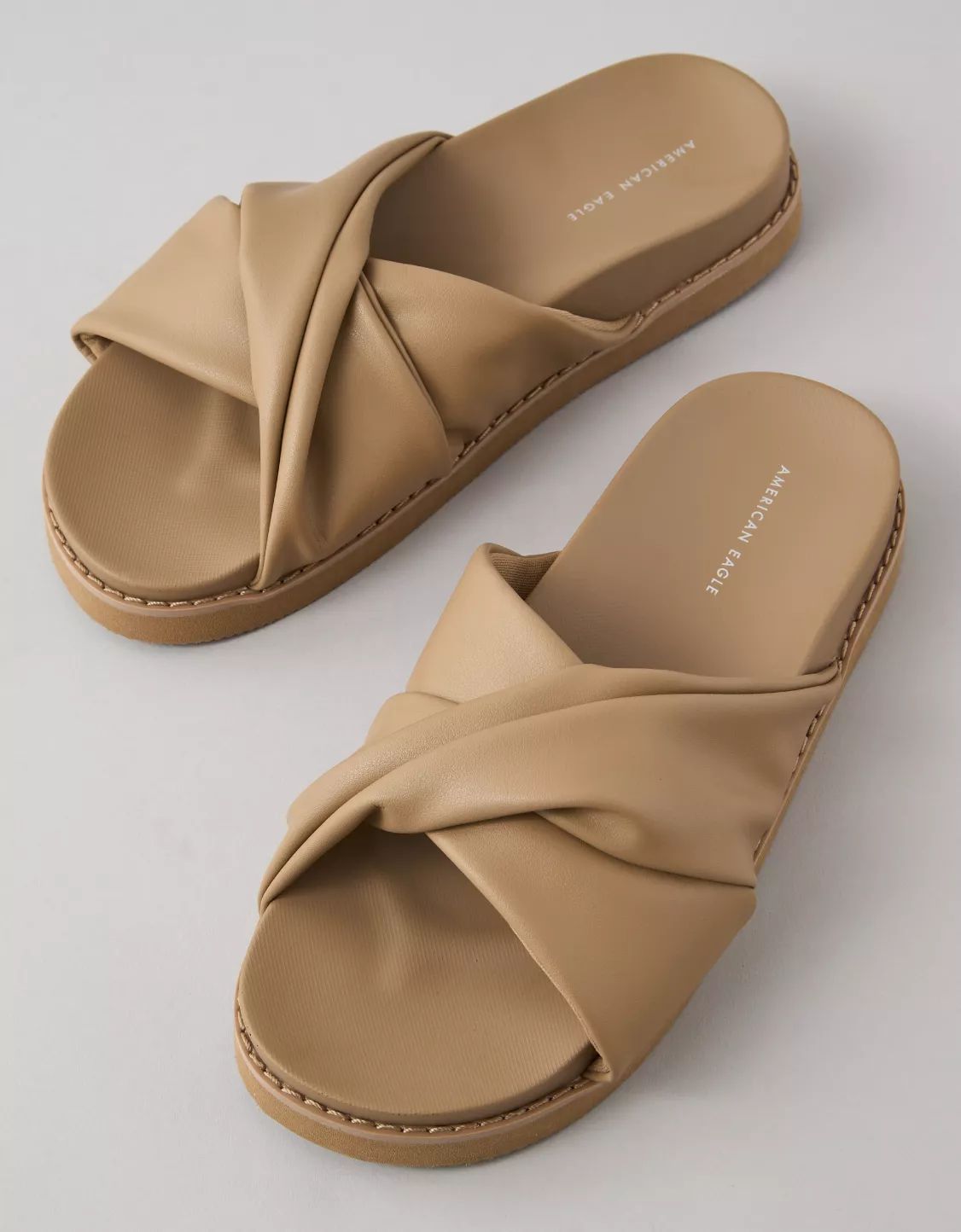 AE Twist Slide Vegan Leather Sandal | American Eagle Outfitters (US & CA)