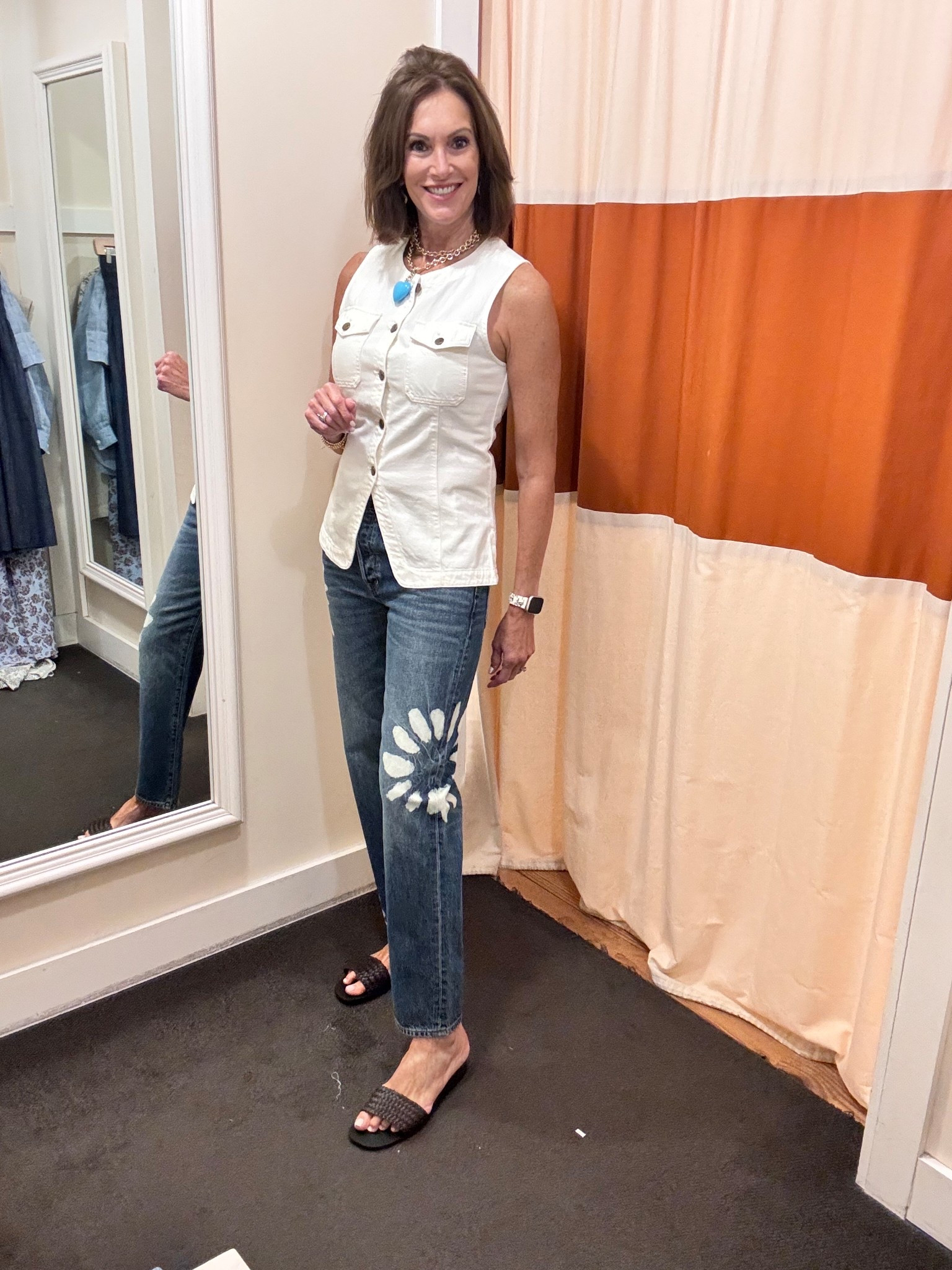 Vest- size 8
Jean - 28 regular 

Summer outfit 
Country concert outfitt

#LTKxMadewell #LTKSaleAlert #LTKStyleTip