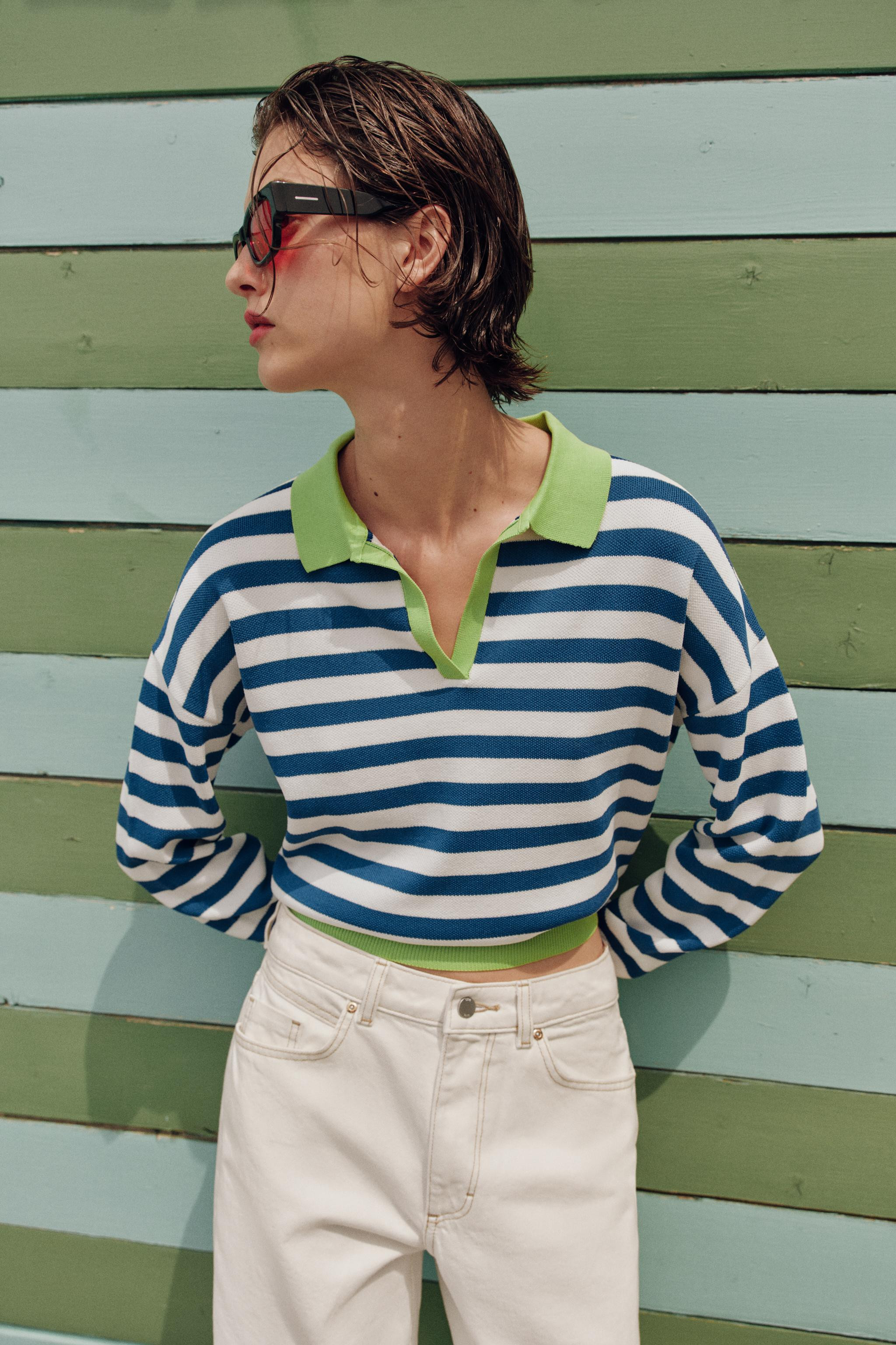 POLO EN MAILLE \u00c0 RAYURES | Zara FR