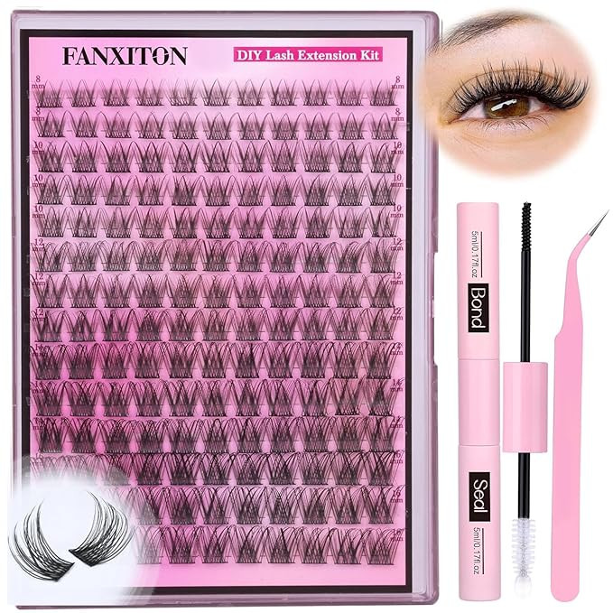 DIY Lash Extension Kit Natural Look Wispy Lash Clusters D 154 pcs Lashes Clusters 8-16 mm Eyelash... | Amazon (US)
