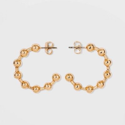 Gold Ball Hoop Earrings - A New Day™ Gold | Target