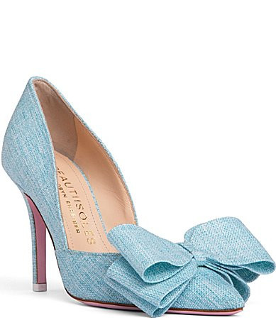 BEAUTIISOLES Oxsana Italian Linen Bow Pumps - 8.5 | Dillard's