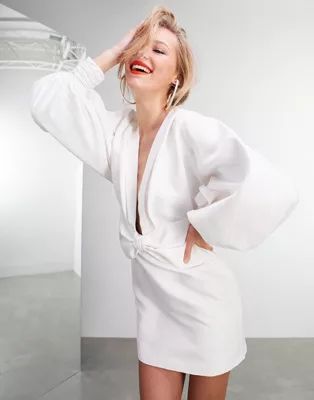 ASOS EDITION Loulou blouson sleeve mini dress | ASOS (Global)