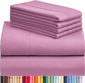 LuxClub 6 PC Queen Sheet Set, Bed Sheets Queen Size, Deep Pockets 18" Eco Friendly Wrinkle Free C... | Amazon (US)
