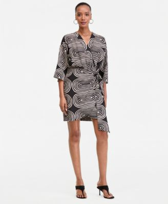 Women's 3/4-Sleeve Printed Kimono Dress | Macy's