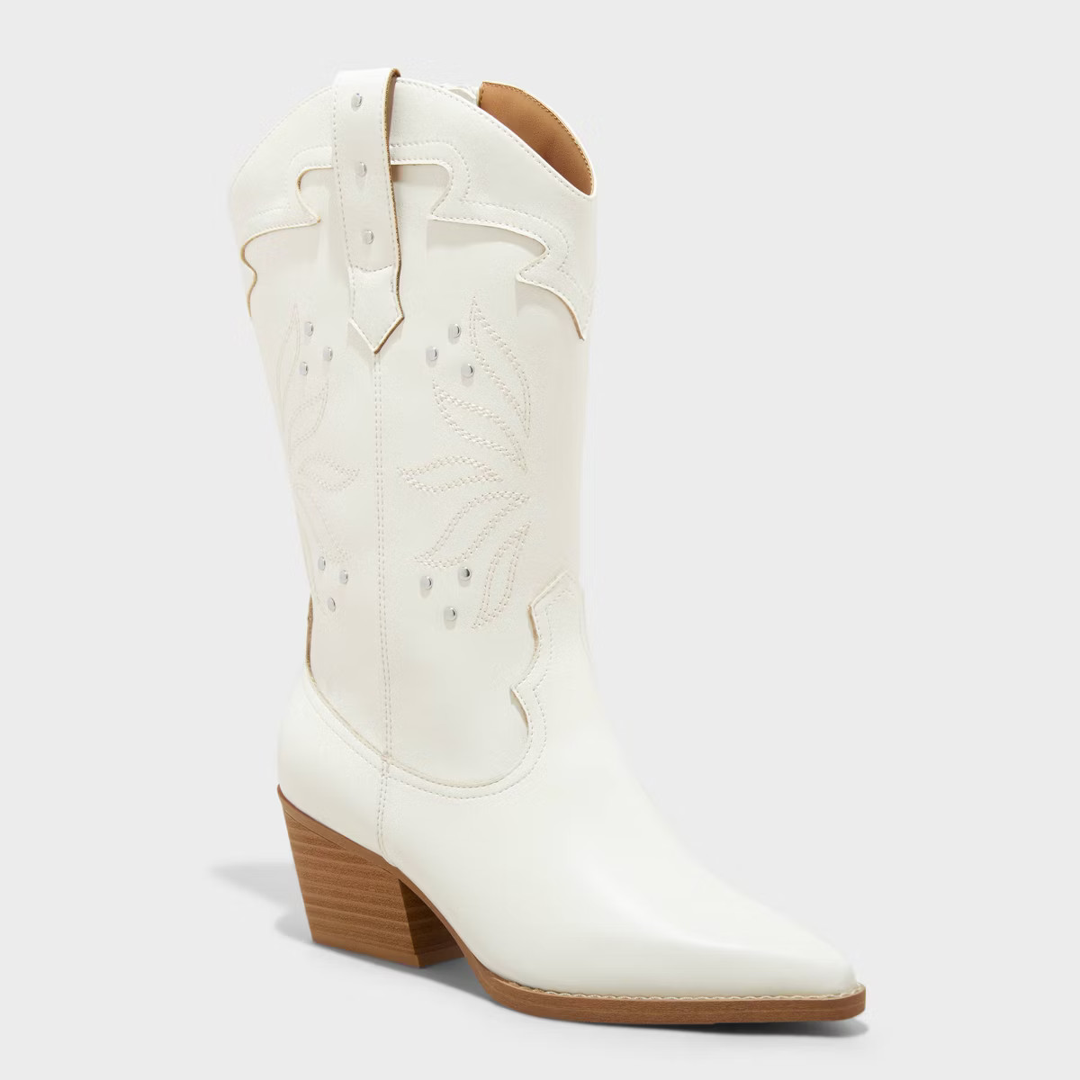 Women's Studded Western Cowboy Boots with Memory Foam Insole - Universal Thread™ White | Target