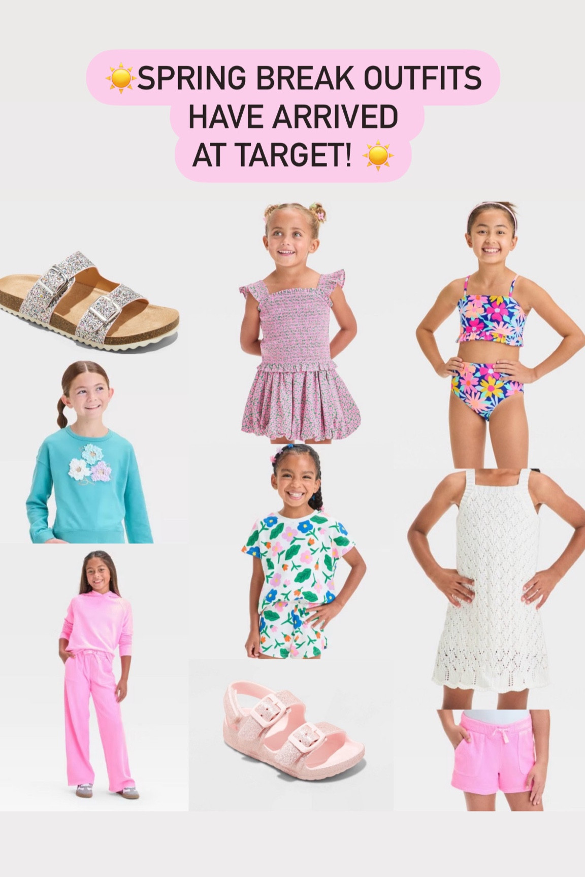 Spring break outfits and sandals have arrived at Target! So glad they brought the hot pink terry outfit back! My daughter loved this last year and they even have shorts to match! Target is crushing the girls swim this year too! It’s all so cute! 

Girls swimsuits
Spring break outfits 
Toddler swim
Toddler sandals 


#LTKKids #LTKSeasonal #LTKShoeCrush