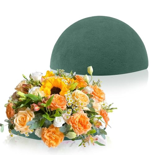 2 Pcs Floral Foam Half Balls, 7.5"W x 3.7"H Half Round Green Dry & Wet Flower Foam for Fresh or Artificial Flower Arrangements, Florist Foam for Craft Supplies,Wedding, Birthdays, Home Decor | Amazon (US)