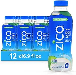 ZICO 100% Coconut Water Drink - 12 Pack, Natural Flavored - No Sugar Added, Gluten-Free - 500ml /... | Amazon (US)
