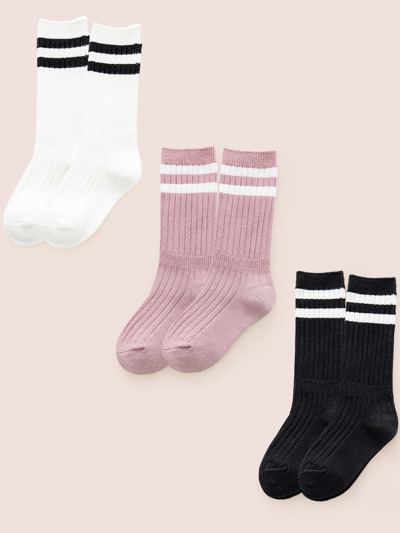 3pairs Kids Striped Ankle Socks | SHEIN