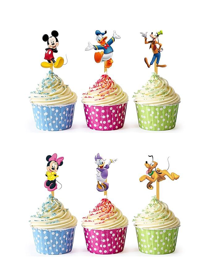 24x Cupcake Topper Picks (Micky Mouse) | Amazon (US)