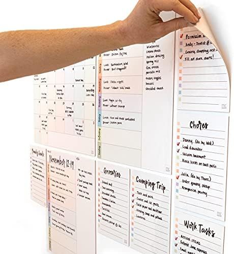mc squares Reusable Planning Whiteboards 10-Piece Planning Bundle. Whiteboards that Cling to Stainle | Amazon (US)