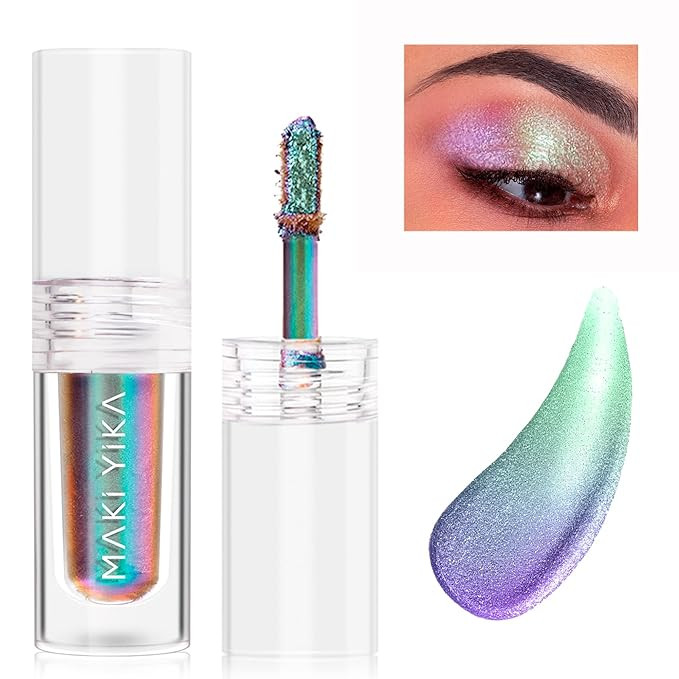 MAKI YIKA Glitter Liquid Eyeshadow Chameleon Metallic Eyeshadow MultiColor Shifting Long Lasting ... | Amazon (US)