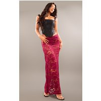 Cherry Red Floral Lace Maxi Skirt | PrettyLittleThing US