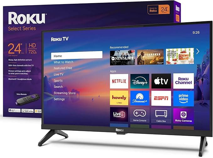 Roku Smart TV 2025 – 24-Inch Select Series, 720p HD TV – Roku TV with Voice Remote – Flat S... | Amazon (US)