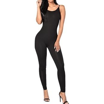 Xuan2Xuan3 Women Spaghetti Strap Bodycon Tank One Piece Jumpsuits Rompers Playsuit | Amazon (US)