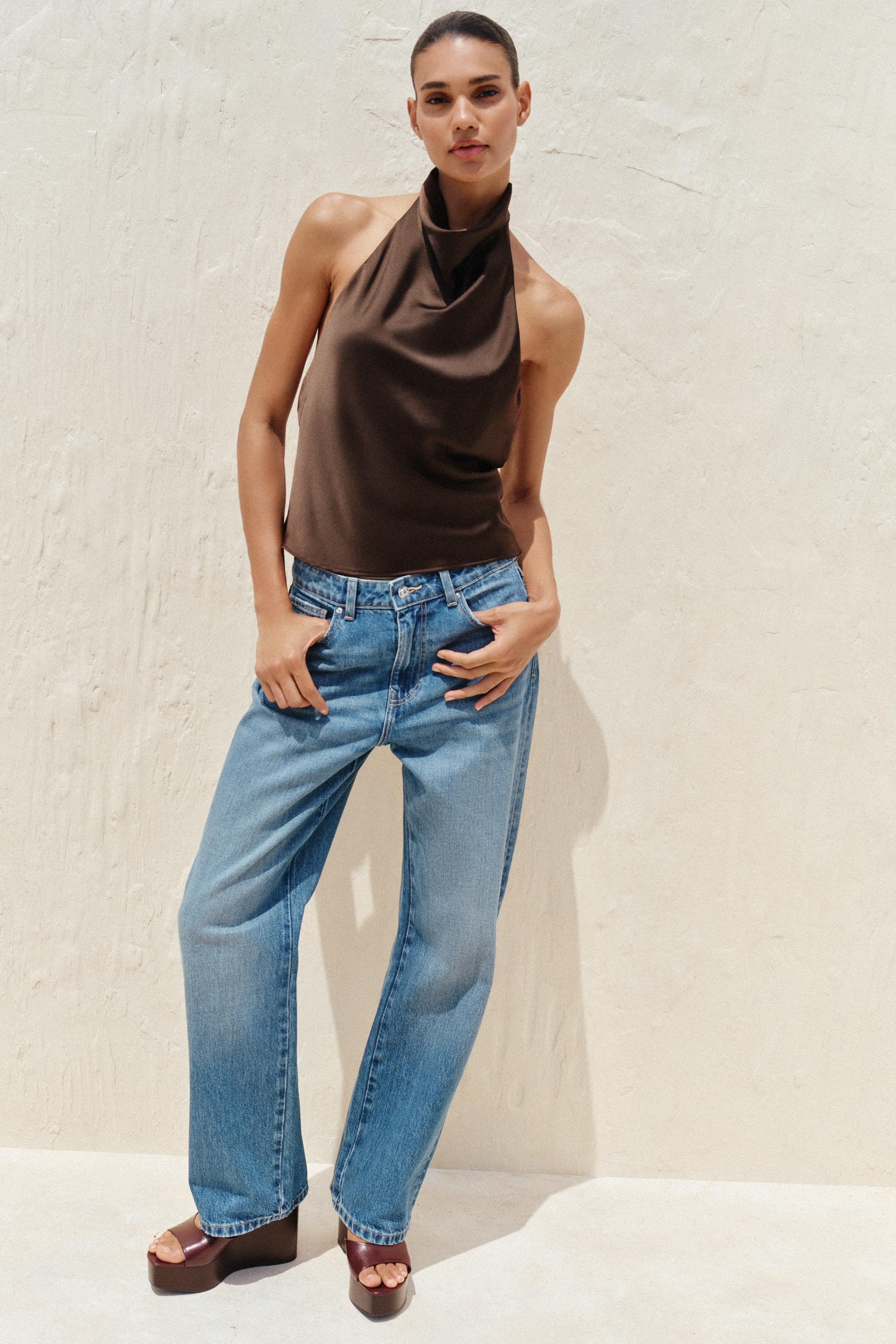 SATIN HALTER TOP | Zara UK