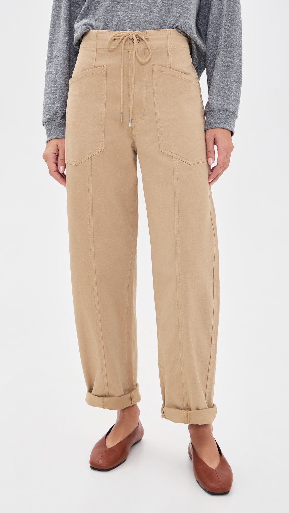 DAZE Villa Drawstring Barrel Pants Latte 29 | Shopbop
